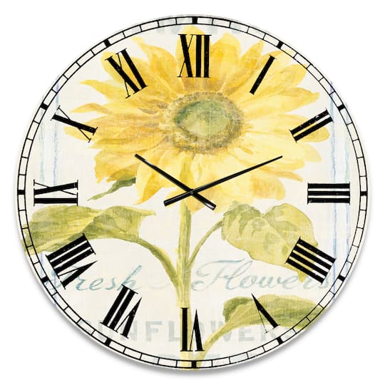 Designart 'Floursack Florals Ii Farmhouse Wall Clock